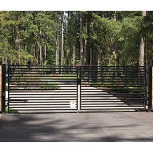 ALEKO Milan Dual Swing Steel Driveway Gate Black & Reviews | Wayfair